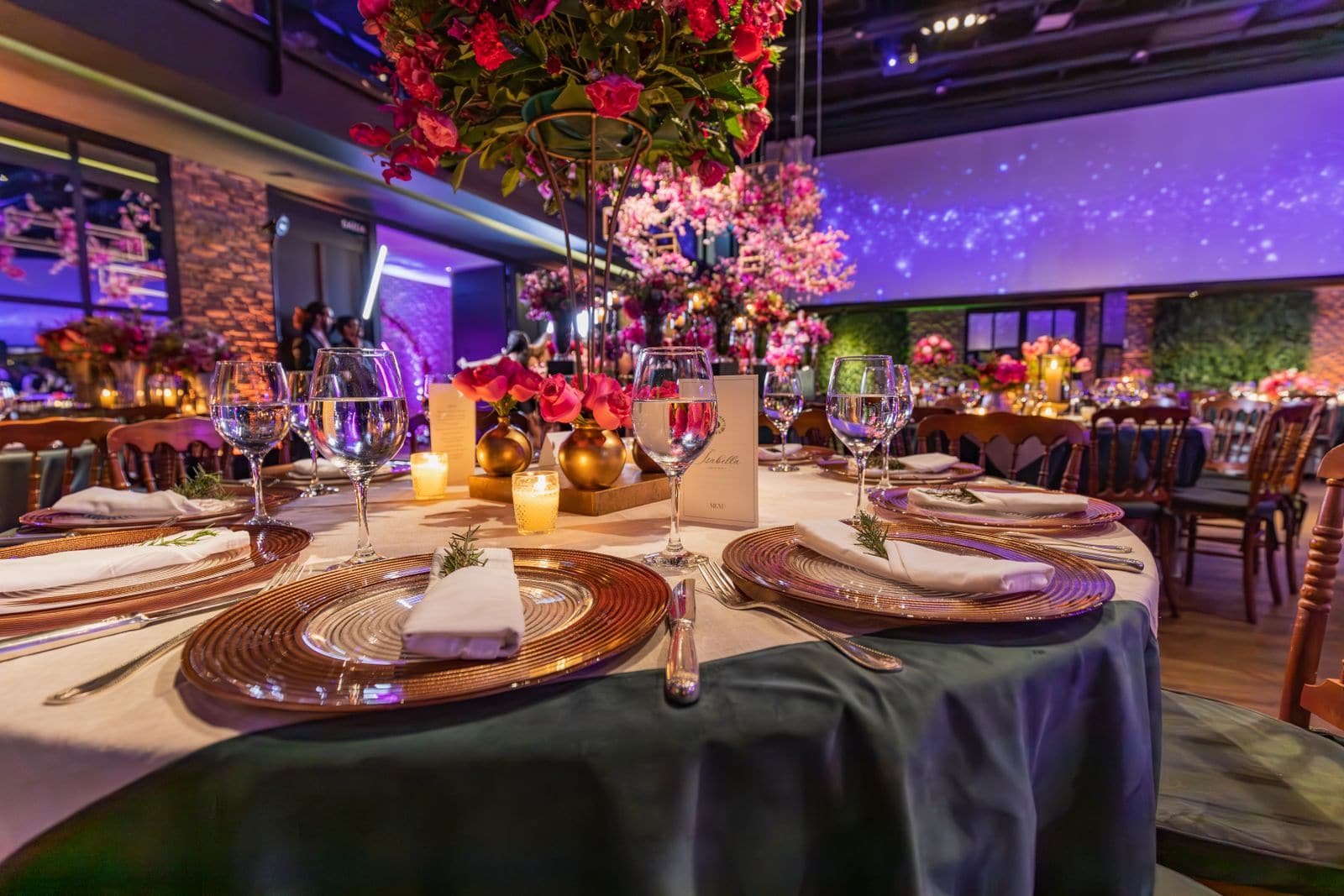 Elegant table setting styled for a Grandvista celebration
